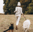Beautiful woman walking out her dog in a field - Сетевое издание Арбуз
