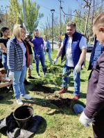 В астраханском сквере Журналистов прошел субботник