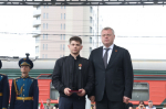 Астрахань торжественно встретила агитпоезд Минобороны РФ