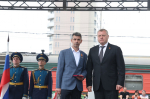 Астрахань торжественно встретила агитпоезд Минобороны РФ