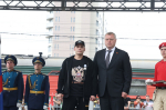 Астрахань торжественно встретила агитпоезд Минобороны РФ
