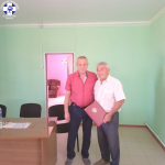 В минувшую пятницу коллектив ГБУ АО «Енотаевская районная ветеринарная станция» во главе с руководителем службы ветеринарии Астраханской области Ю. В. Евтеевым проводили на заслуженную пенсию Бигалиева Сайбулу Савитхановича,