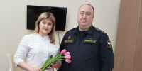 Сотрудники Управления Федеральной службы судебных приставов по Астраханской области поздравили с Международным женским днём сотрудников Астраханской клинической больницы ФГБУЗ ЮОИЦ ФМБА России - УФССП России