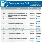 График работы астраханских АЗС на 10 июля