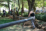 В Морском саду в Астрахани модернизируют систему полива