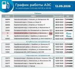 График работы астраханских АЗС на 12 сентября